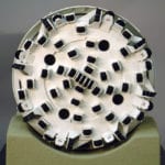 Detail view of the boring face of the 7-meter diameter Robbins Tunnel Boring Machine engineering scale model