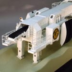 Detail view of the rear of the 7-meter diameter Robbins Tunnel Boring Machine engineering scale model