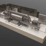 Full view of the engineering scale model of a Avure HPP high-pressure food processing machine