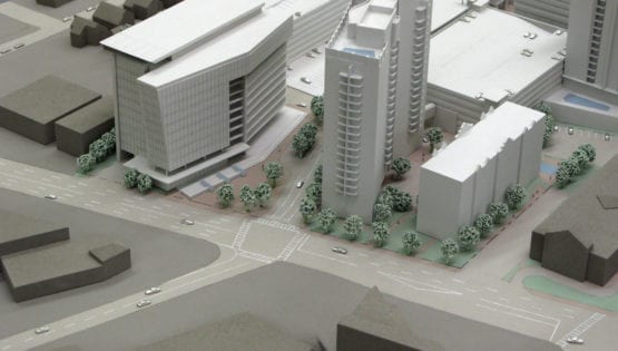 View of the architectural scale model of the Buckhead district of Atlanta