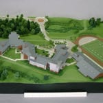 Full view from the west of the architectural scale model of Eastside Catholic High School created for Integrus Architecture