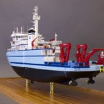 A view from the stern of the engineering scale model of the RV Sikuliaq