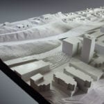 View of the Portland Waterfront architectural massing model created for Ziba Design