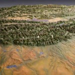 California Trails topographic scale model showing terrain features