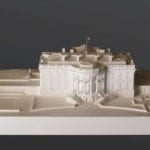 Full view of the architectural scale model of the 1970s era White House for the Gerald Ford Presidential Museum