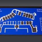 Full view of the interactive tactile graphic panel for the Castillo del Morro museum scale model in San Juan, Puerto Rico
