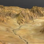 Details of a valley on the Ash Meadows National Wildlife Refuge topographic scale model