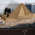 Detail of the Lost Creek Dam museum scale model and its animated features
