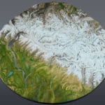 Full view of the Denali National Park topographic scale model