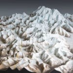 View of the Denali National Park topographic scale model