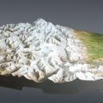 Full view of the Denali National Park topographic scale model