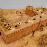 Top view of the museum scale model of the Tusayan Pueblo