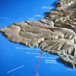 Detail view of the Santa Cruz topographic scale model