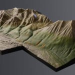 Full view Kennicott Mines National Historic Landmark topographic scale model