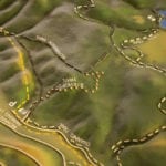 Close-up of trail details of the tactile topographic scale model of Trione-Annadel State Park