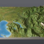 Full view of the Watershed topographic scale model