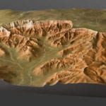 Three quarter view of Bryce Canyon National Park outdoor topographic scale model