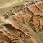 Detail view of Bryce Canyon National Park outdoor topographic scale model