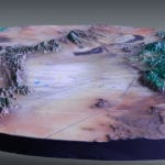 Detail of the White Sands National Monument topographic scale model showing terrain