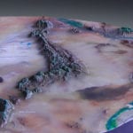 Detail of the White Sands National Monument topographic scale model showing terrain