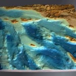 Full view of Channel Islands National Park topographic scale model
