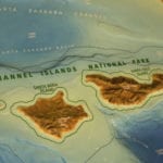 Detail of the Channel Islands National Park topographic scale model
