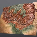 Full view of the Grand Canyon National Park topographic scale model