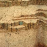 Detail view of the Grand Canyon Geologic Column scale model showing detail and scale