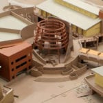 Detail view of the museum scale model Desert Living Center and Conservation Garden campus in Las Vegas Springs, Nevada, developed for the Deneen Powell Atelier