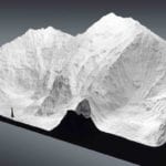 View of the Mount Everest topographic scale model showing terrain detail