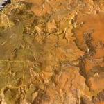 Detail view of the El Malpais National Monument topographic scale model