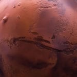 Details of the surface of the Mars cut-away globe museum scale model