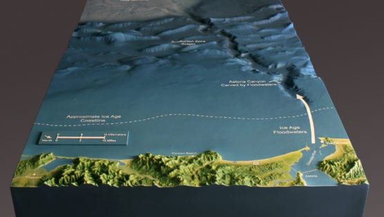 View of Cape Disappointment topographic scale model
