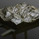 Single Kings Canyon cast bronze terrain model with stand