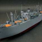 Liberty Ship museum scale model view of the bow