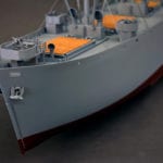 Liberty Ship museum scale model bow close-up